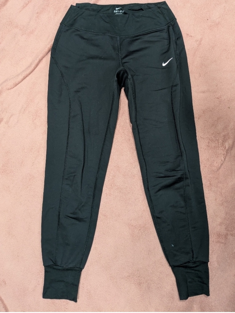 Nike Black Womens Fleecelined Jogger Sweatpants with White Swoosh